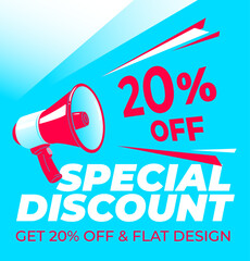 Special discount get 20% off, Flat and perspective design