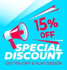 Special discount get 15% off, Flat and perspective design