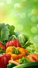 Fresh vegetables on colored background
