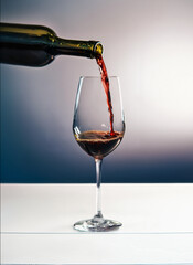 Elegant Pour of Red Wine Close Up