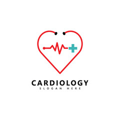 Medical Cardiology Heartbeat Logo Design