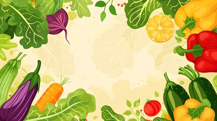 Fresh vegetables on colored background