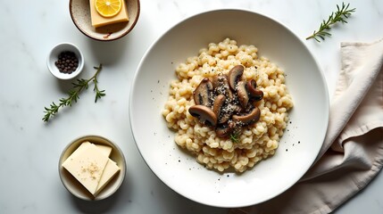 Creamy Italian Risotto with Mushrooms and Parmesan