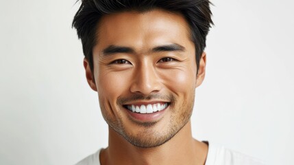 Happy Asian Man Smiling Portrait.