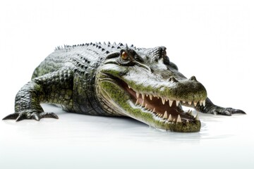 Obraz premium Crocodile reptile animal white background.