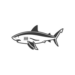 Naklejka premium A simple black and white illustration of a shark