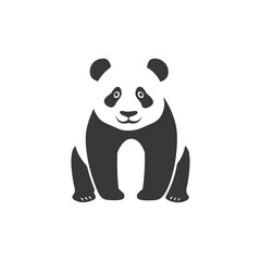 Obraz premium A Simple Black and White Illustration of a Sitting Panda