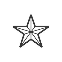 A simple black and white outline of a five pointed star