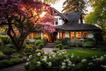 Architecture landscaping outdoors backyard.