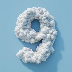 Fototapeta premium White clouds in the thin strokes in the shape of the number 