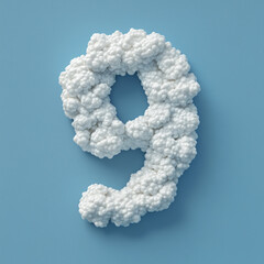 Obraz premium White clouds in the thin strokes in the shape of the number 