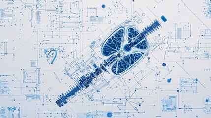 AI medical algorithms detailed patient tracking automation high-definition stock photo geometric design clean blueprint