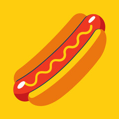 Creative vector design of hot dog on a white background 