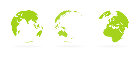 Earth set icons. Flat style. Vector icons.