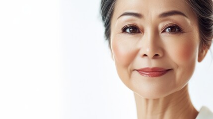 Fototapeta premium Close-up Portrait of a Smiling Asian Woman.