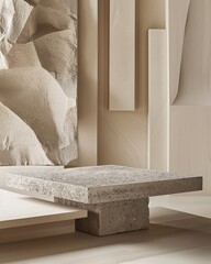 stone podium on geometric abstract background