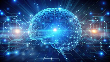 Obraz premium Artificial intelligence technology concept with digital brain and futuristic interface, AI, machine learning