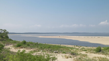 Baltic Sea Coast on Sobieszewska Island. The estuary of the Vistula River.