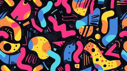 Fototapeta premium Funky shape pattern wallpaper