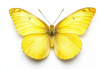 Fototapeta premium Beautiful yellow butterfly isolate on white background