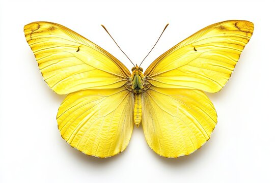 Beautiful yellow butterfly isolate on white background