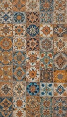 Colorful ceramic tiles with various geometric