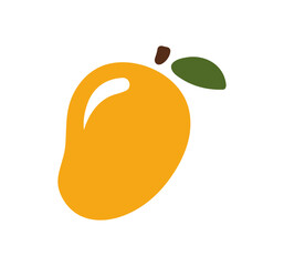 Mango icon. Yellow vector mango fruit illustration.