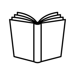 Open book icon. Notebook on white background. Education symbol.