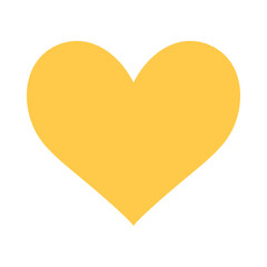 WebValentine yellow heart icon. Love, romance or valentine's day. Heart shape on white background.