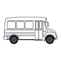 A school bus with a simple, minimalist design