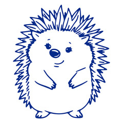 A cute blue hedgehog with a friendly expression
