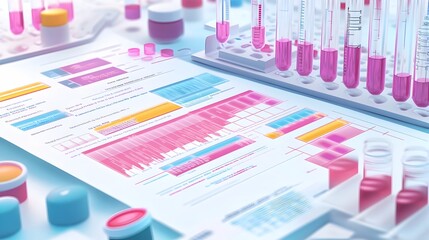 Fototapeta premium Detailed medical showcasing the results of a thalassemia diagnosis test