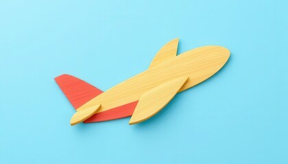 Paper Cut Craft Illustration of Wooden Toy Airplanes with Playful Designs