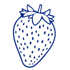 A blue outline of a strawberry