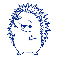 A cute blue hedgehog with a happy expression