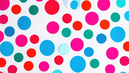 Obraz premium A colorful pattern of overlapping circles in various sizes and colors on a white background.