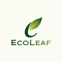 Exo leaf letter e  logo design vector best royalty free image editable 