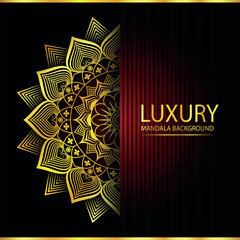 Abstract golden pattern east style with Luxury mandala background  design