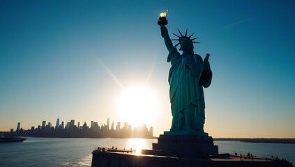 memorial beams shine alongside statue liberty honoring lives lost resilience new york city