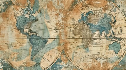 Fototapeta premium Antique map wallpaper