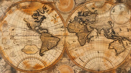 Fototapeta premium Antique map wallpaper