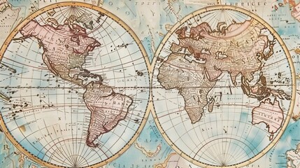 Obraz premium Antique map wallpaper