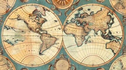 Antique map wallpaper