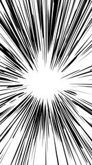 Comic book speed lines isolated on white background stripe effect style for manga speed frame, superhero action, explosion background. Motion line effect, pop art