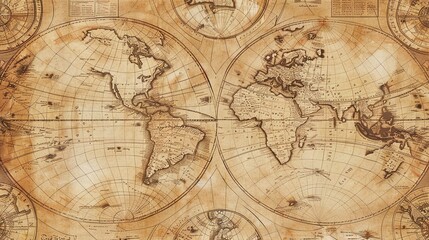 Obraz premium Antique map wallpaper