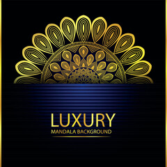 Abstract golden pattern east style with Luxury mandala background  design