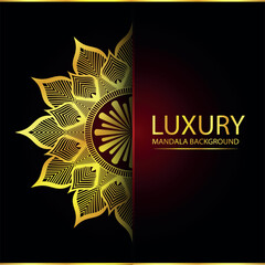 Abstract golden pattern east style with Luxury mandala background  design