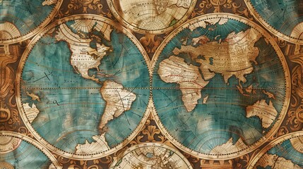 Fototapeta premium Antique map wallpaper