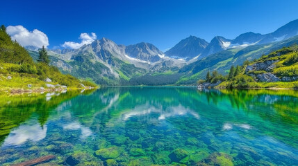 Distant Mountains With A river flowing through