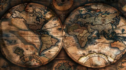 Fototapeta premium Antique map wallpaper